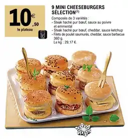 E.Leclerc 9 MINI CHEESEBURGERS SÉLECTION offre