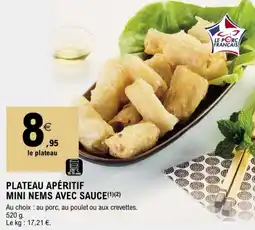 E.Leclerc LE PORC FRANÇAIS PLATEAU APÉRITIF MINI NEMS AVEC SAUCE offre