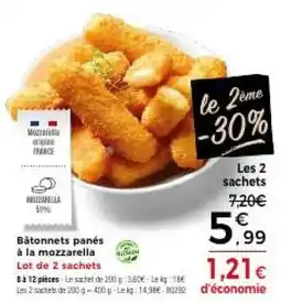 Thiriet Bâtonnets panés à la mozzarella offre