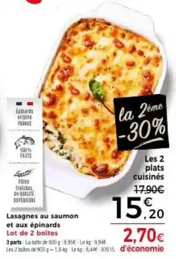 Thiriet Lasagnes au saumon et aux épinards offre
