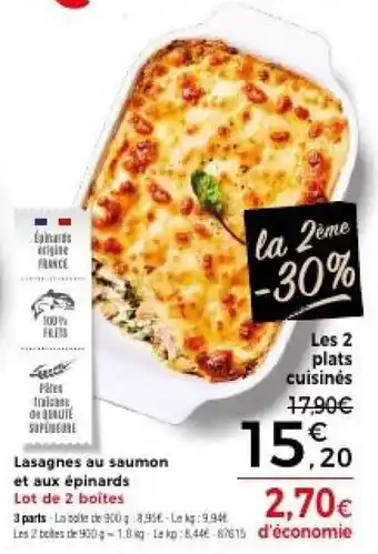 Lasagnes au saumon et aux épinards