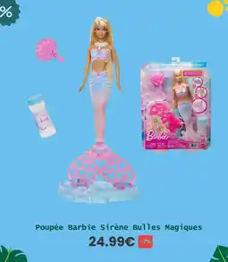 Maxi Toys Barbie Poupée Sirène Bulles Magiques offre