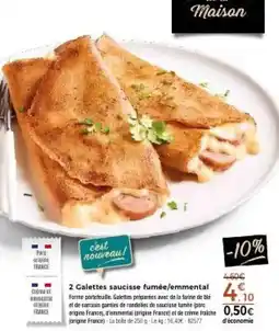 Thiriet Maison Galettes saucisse fumée/emmental offre