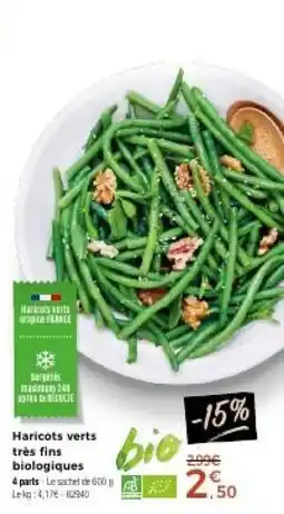 Thiriet Haricots verts très fins biologiques offre