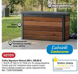 Castorama KETER Coffre Signature Walnut offre
