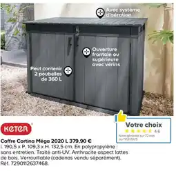 Castorama KETER Coffre Cortina Méga 2020 L offre