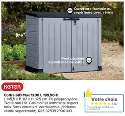 Castorama KETER Coffre SIO Max 1200 L offre