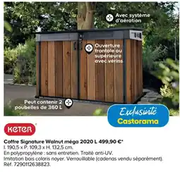 Castorama KETER Coffre Signature Walnut méga offre
