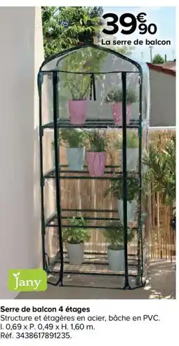 Castorama Jany Serre de balcon 4 étages offre