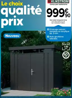 Castorama Klikstrom abri métal monopente curly offre
