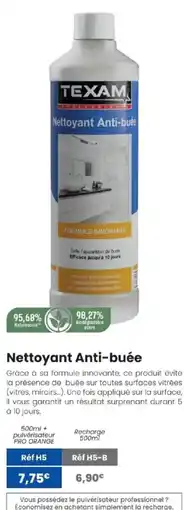 Texam Nettoyant Anti-buée offre