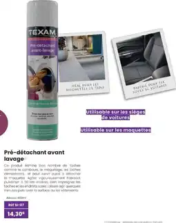 Texam Pré-détachant avant lavage offre