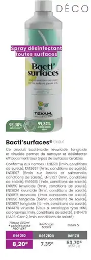 Texam Bacti'surfaces offre