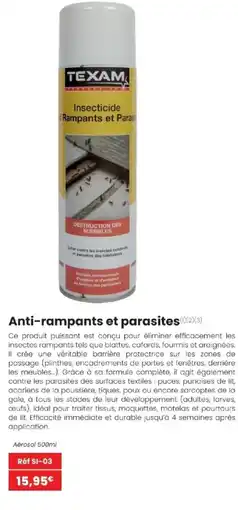 Texam TEXAM Insecticide Rampants et Parasites offre