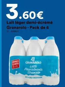 Hmarket Granarolo lait léger demi-écrémé - pack de 6 offre