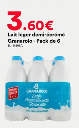 Hmarket Granarolo lait léger demi-écrémé - pack de 6 offre