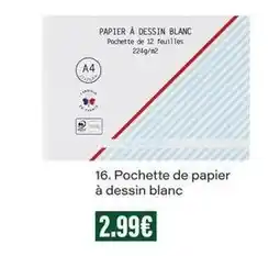 Monop' Packette de papier à dessin blanc offre