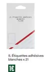 Monop' Étiquettes adhésives blanches x 21 offre