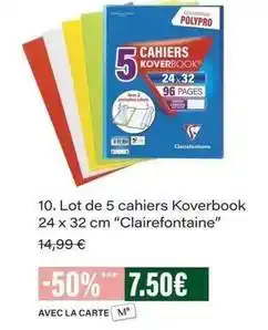 Monop' Pagès - lot de 5 cahiers koverbook offre