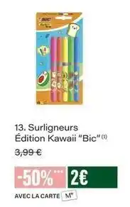 Monop' Bic - surligneurs édition kawaii bic offre