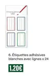 Monop' Etiques adhésives blanches avec lignes x 24 offre
