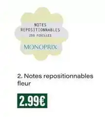 Monop' Monoprix - repositionnables fleur offre