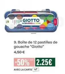 Monop' Giotto - boîte de 12 pastilles de gouache offre