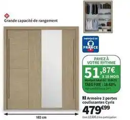 Conforama Total - armoire 2 portes coulissantes cyris offre