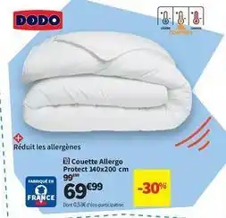 Conforama Dodo - couette allergo protect 140x200 cm offre