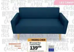 Conforama Canape fixe 2 places koby offre
