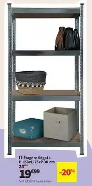 Conforama Étagère répéral 1 h.150pl.75p.30 cm offre