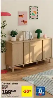Conforama Buffet 3 portes brune offre