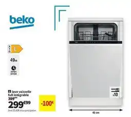 Conforama Beko - lave vaisselle full intégrable offre
