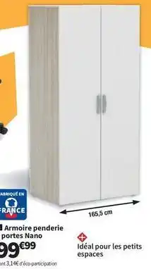 Conforama Armoire penderie portes nano offre