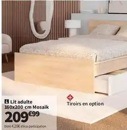 Conforama Lit adulte 160x200 cm mosaik offre