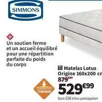 Conforama Simmons - matelas lotus offre