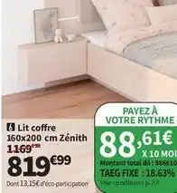 Conforama Total - lit coffre 160x200 cm zenith offre