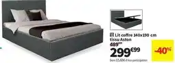 Conforama Lit coffre 140x190 cm tissu aston offre