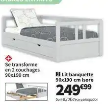 Conforama Lit banquette 90x190 cm isore offre