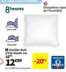 Conforama Oreiller nuit d'ete 60x60 cm offre