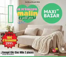 Maxi Bazar Canapé Clic Clac Milo 2 places offre