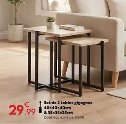 Maxi Bazar Set de 2 tables gigognes offre