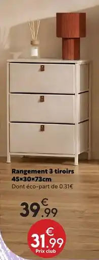 Maxi Bazar Rangement 3 tiroirs offre