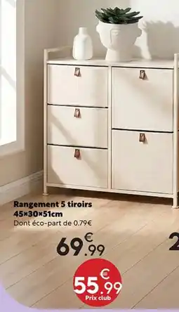 Maxi Bazar Rangement 5 tiroirs offre