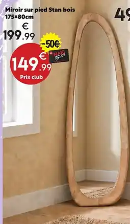 Maxi Bazar Stan Miroir sur pied bois offre