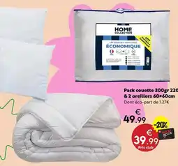 Maxi Bazar Pack couette & 2 oreillers offre