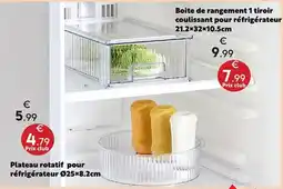 Maxi Bazar Boîte de rangement 1 tiroir coulissant pour réfrigérateur offre
