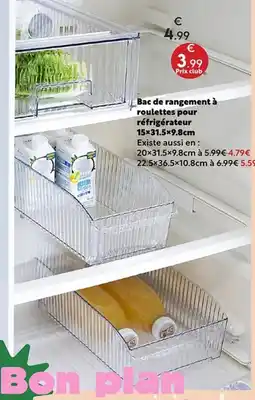 Maxi Bazar Bac de rangement à roulettes pour réfrigérateur offre