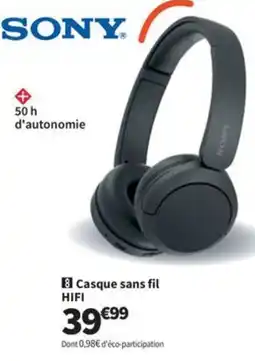 Conforama SONY Casque sans fil HIFI offre