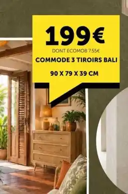 Centrakor Commode 3 tiroirs bali offre